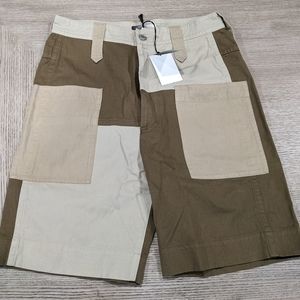Mens Isabel Marant "Kilaneo" Patchwork Shorts Khaki